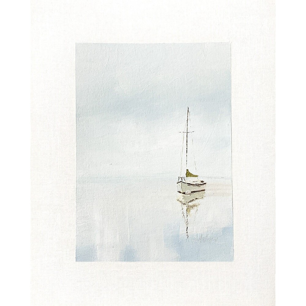 8x10 Maine Original Oil Painting Seascape Sailboat Nautical New England Signed